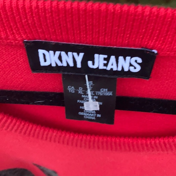 DKNY jeans new sequinned red sweater - Picture 4 of 11